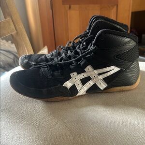 Asics Black Athletic Shoes with White Highlights
